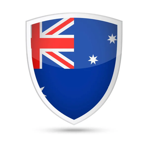 Bandera de Australia Vector Escudo icono — Vector de stock