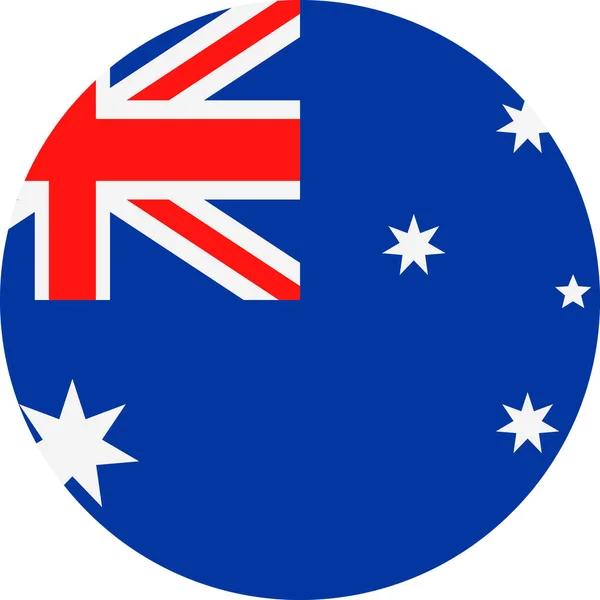Icône plate ronde de vecteur de drapeau d'Australie — Image vectorielle