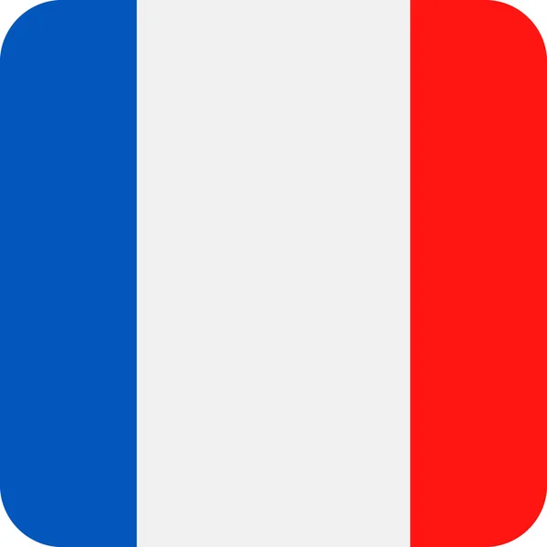 Icône plate de carré de vecteur de drapeau de la France — Image vectorielle