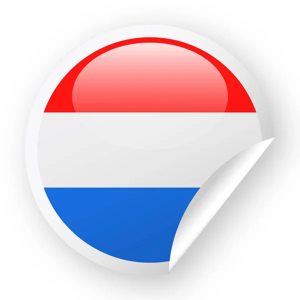 Nederlandse vlag Vector ronde pictogram — Stockvector ...
