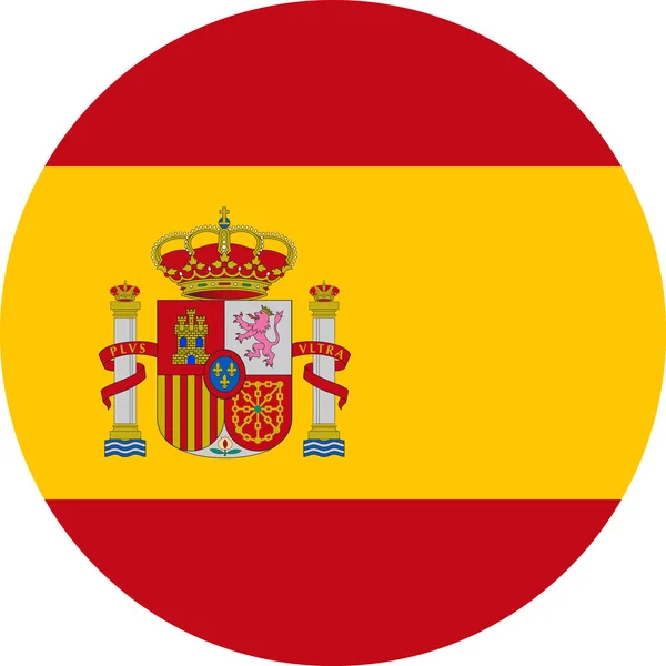 Bandera de España Vector Redondo Icono plano — Archivo Imágenes Vectoriales