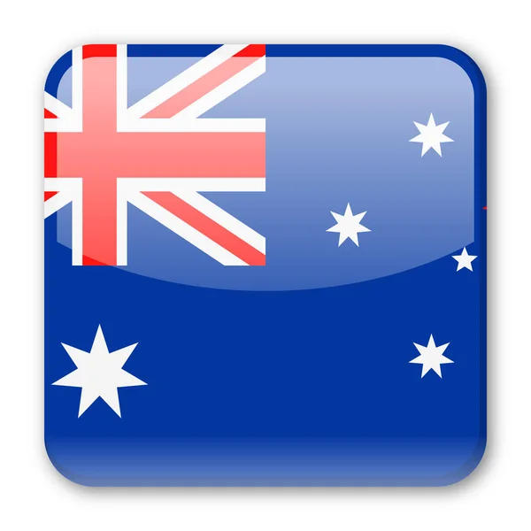 Bandera de Australia Vector Square Icon — Vector de stock