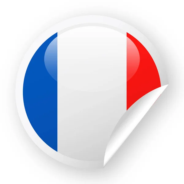 法国国旗矢量圆角纸图标 — 图库矢量图片