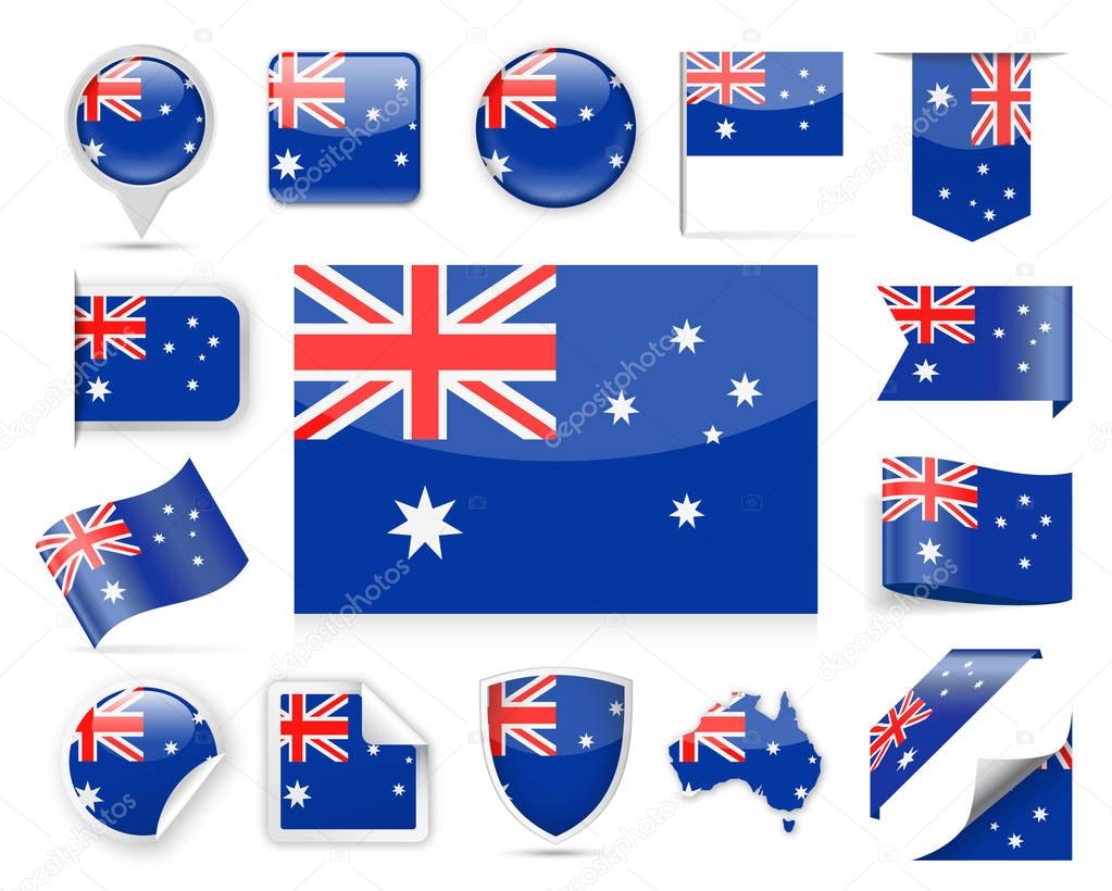 Australia Flag Vector Set