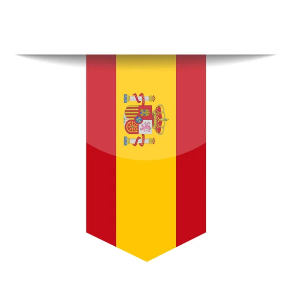 Spanien flagga vektor bokmärkesikonen — Stock vektor