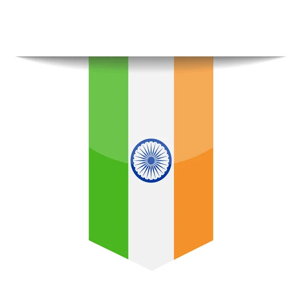 India vlag Vector bladwijzerpictogram — Stockvector