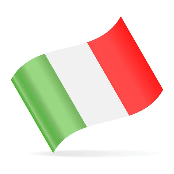 イタリアの国旗を振ってアイコンをベクトルします。 — ストックベクタ