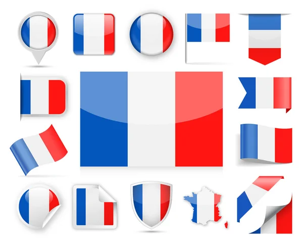 法国国旗矢量集 — 图库矢量图片