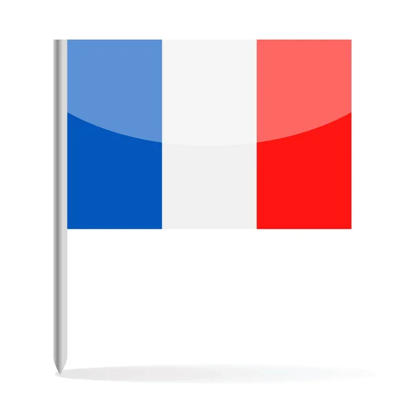 法国国旗别针矢量图标 — 图库矢量图片