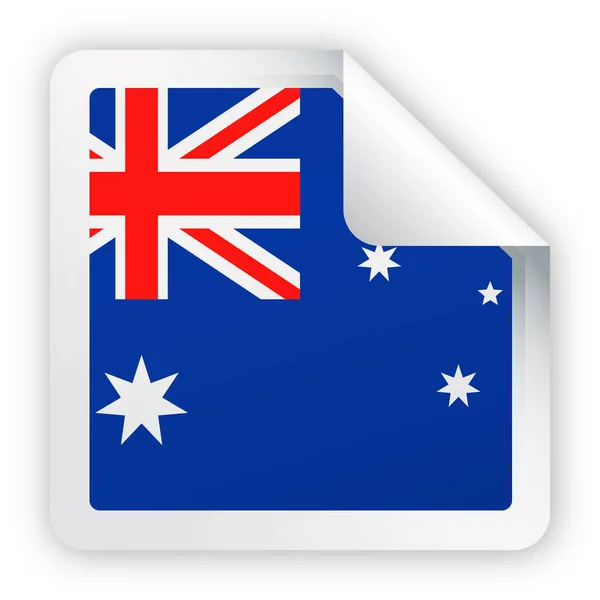 Bandera de Australia Vector Square Corner Paper Icon — Vector de stock