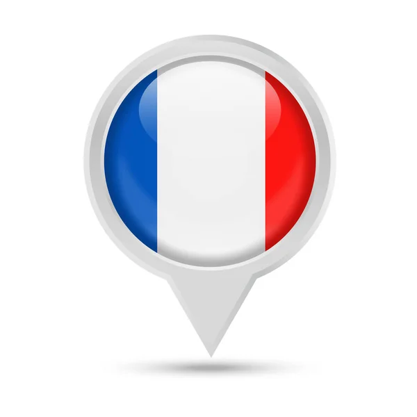 法国国旗圆针矢量图标 — 图库矢量图片