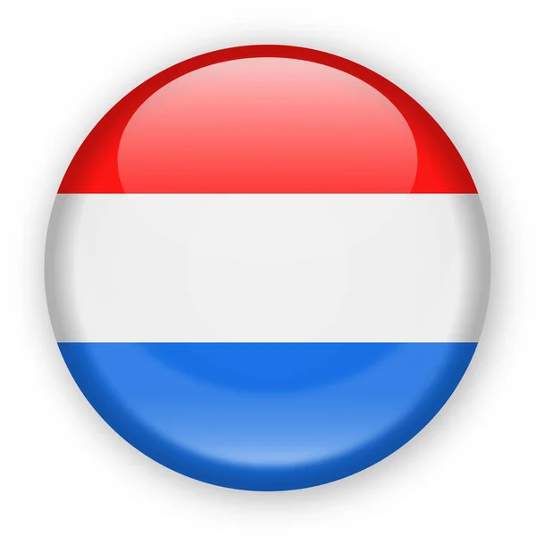 Hollanda bayrağı vektör yuvarlak simge — Stok Vektör