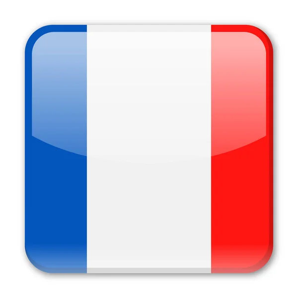 França Bandeira Vector Square Icon —  Vetores de Stock