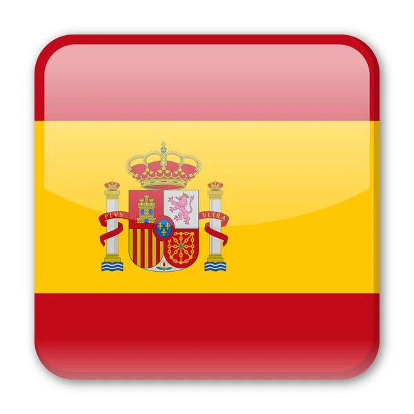 Bandera de España Vector Square Icon — Archivo Imágenes Vectoriales