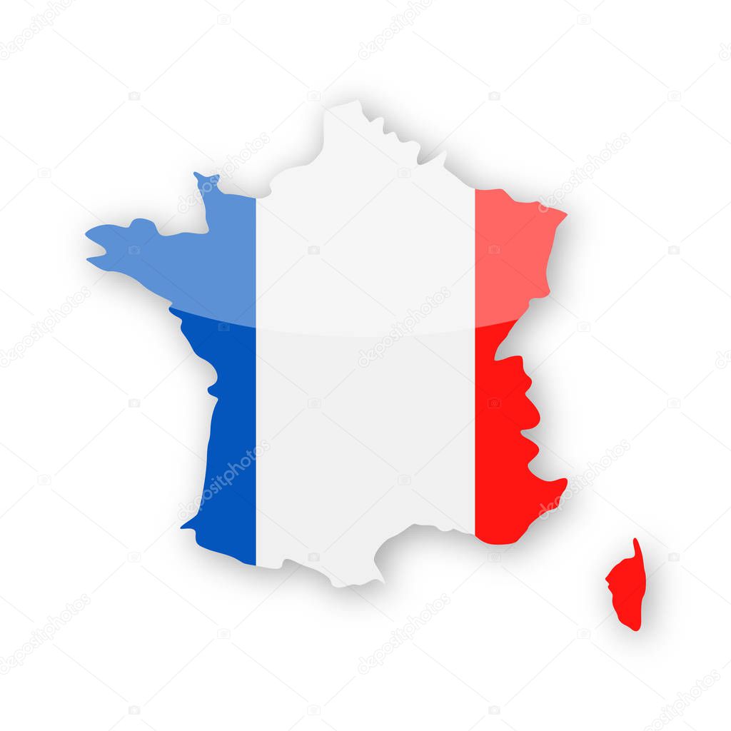 France Flag Country Contour Vector Icon