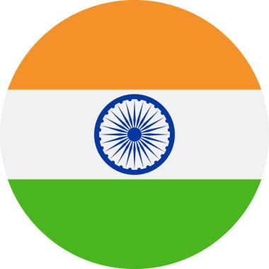 Hindistan bayrağı vektör yuvarlak düz simgesi