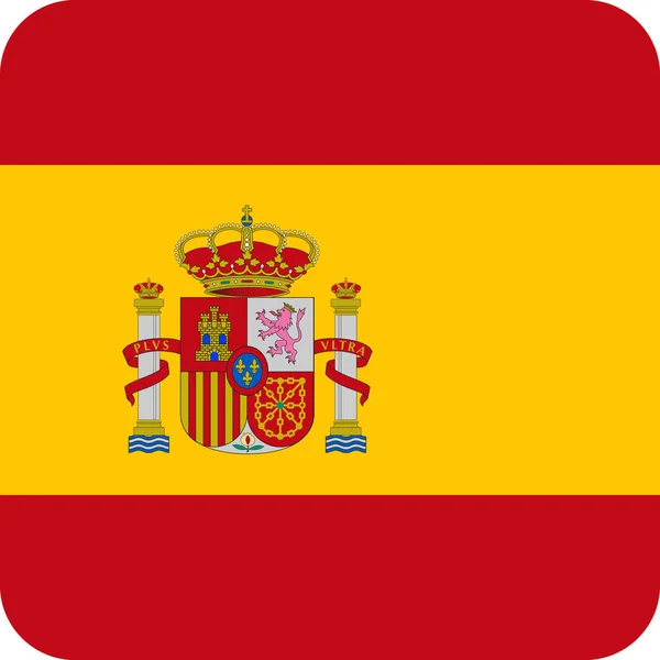 Bandera de España Vector Square Flat Icon — Archivo Imágenes Vectoriales