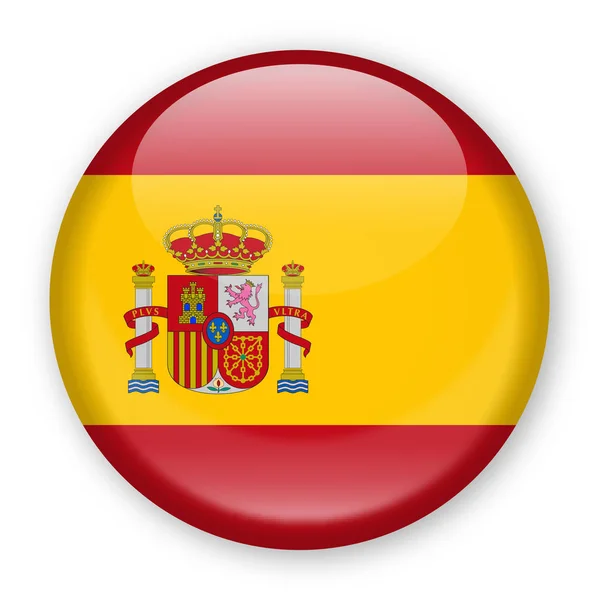 Spain Flag Vector Round Icon — Stock Vector