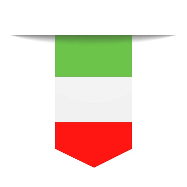 Italia Bandera Vector Bookmark Icon — Vector de stock