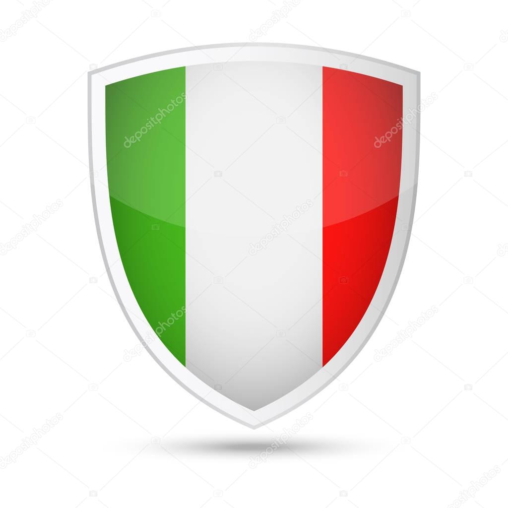 Italy Flag Vector Shield Icon