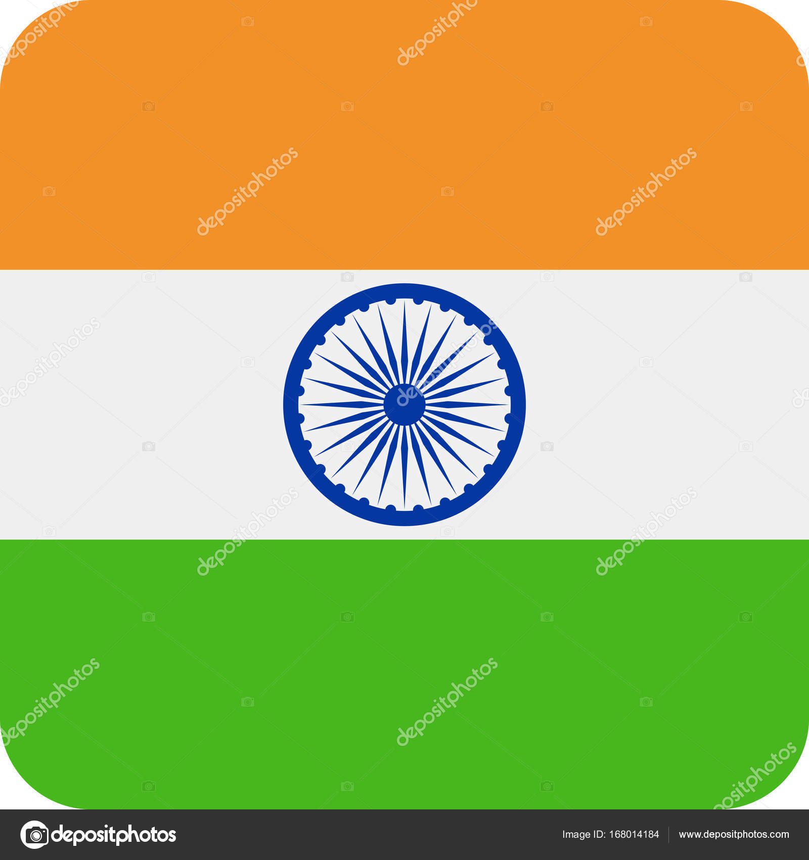 インド国旗ベクトル広場フラット アイコン ストックベクター C Dikobrazik
