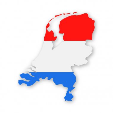 Hollanda bayrağı ülke kontur vektör simgesi