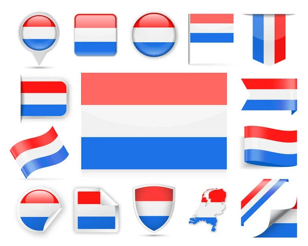 Ensemble vectoriel drapeau Pays-Bas — Image vectorielle