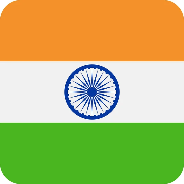 Índia Bandeira Vector Square Flat Icon —  Vetores de Stock