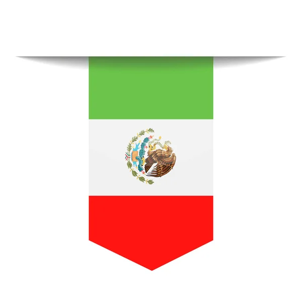 México Flag Vector Bookmark Icon — Vector de stock