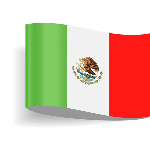 Mexiko Flagge Vektor Etikett Symbol — Stockvektor