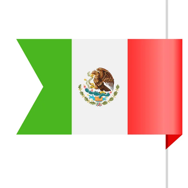 メキシコ旗ベクトル ブックマーク アイコン — ストックベクタ
