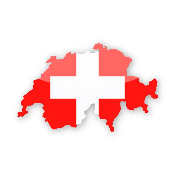 瑞士国旗国家轮廓矢量图标 — 图库矢量图片