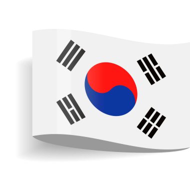 Güney Kore bayrağı vektör etiket bir ses etiketi simgesi
