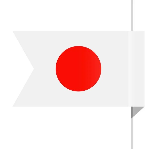 Japanische Flagge Vektor Lesezeichen-Symbol — Stockvektor