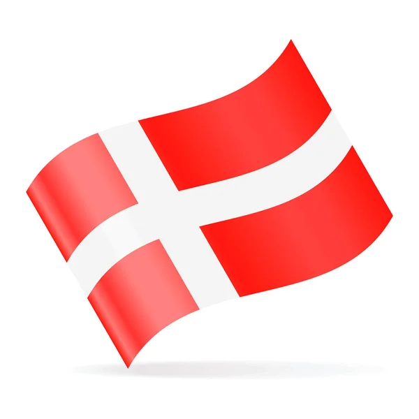 Dinamarca Bandeira Vector Acenando Ícone — Vetor de Stock
