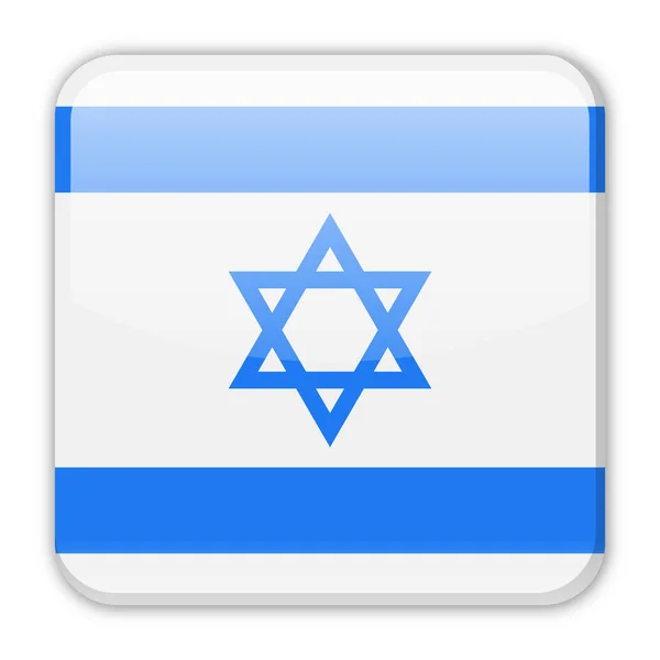 Israel Flag Vector Square Icon — Stock Vector