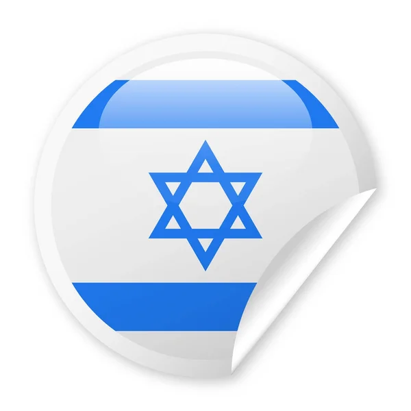 Israel Bandeira Vector Round Corner Ícone de papel —  Vetores de Stock