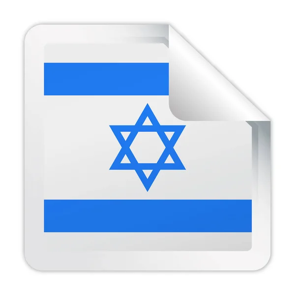 Israel Bandeira Vector Square Corner Ícone de papel —  Vetores de Stock