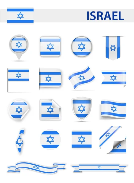 Israel conjunto de vectores de bandera — Vector de stock