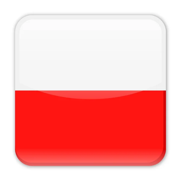 폴란드 국기 광장 벡터 아이콘 — 스톡 벡터
