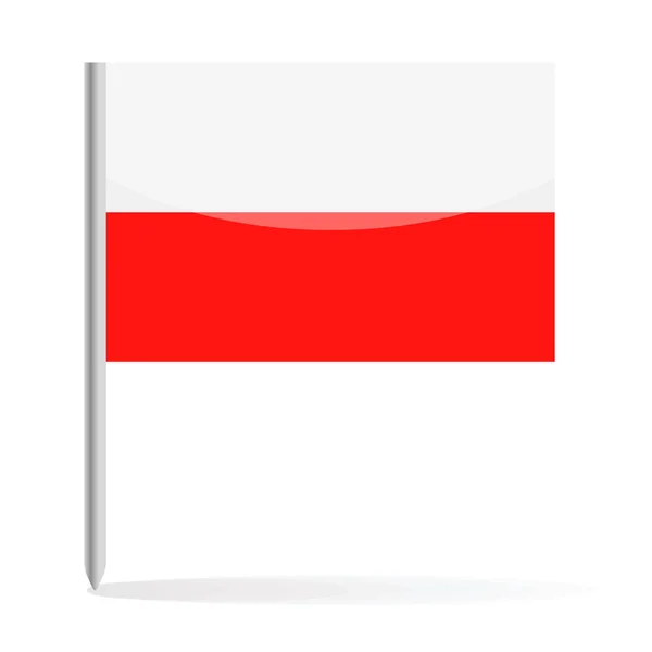 Poolse vlag Pin Vector Icon — Stockvector