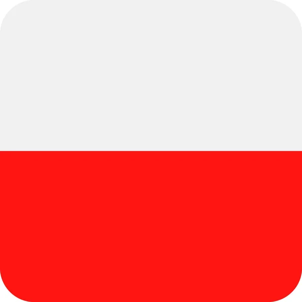 Poolse vlag Vector vierkant plat pictogram — Stockvector