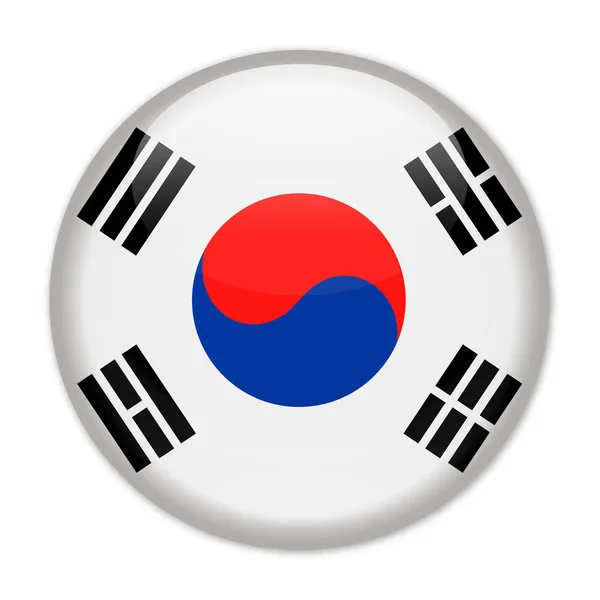 Corea del Sur bandera vector redondo icono — Archivo Imágenes Vectoriales