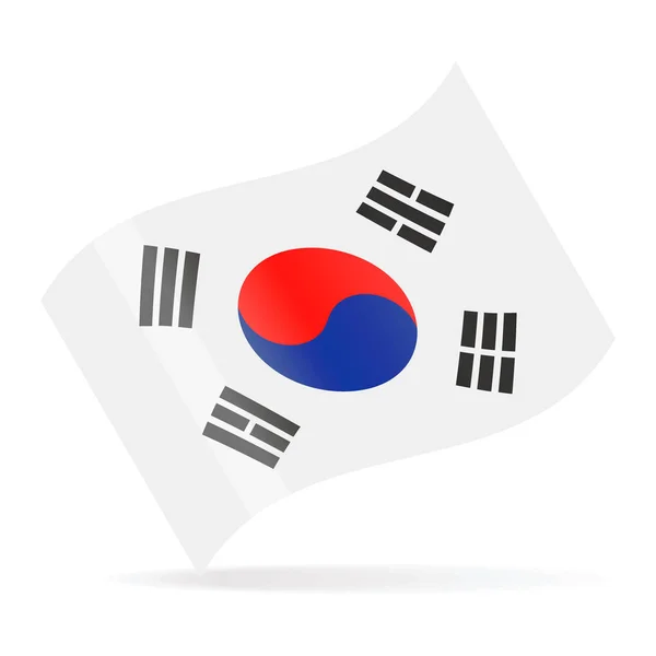 Vector de bandera de Corea del Sur ondeando icono — Vector de stock