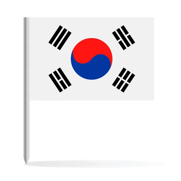 Icona vettoriale della bandiera della Corea del Sud — Vettoriale Stock