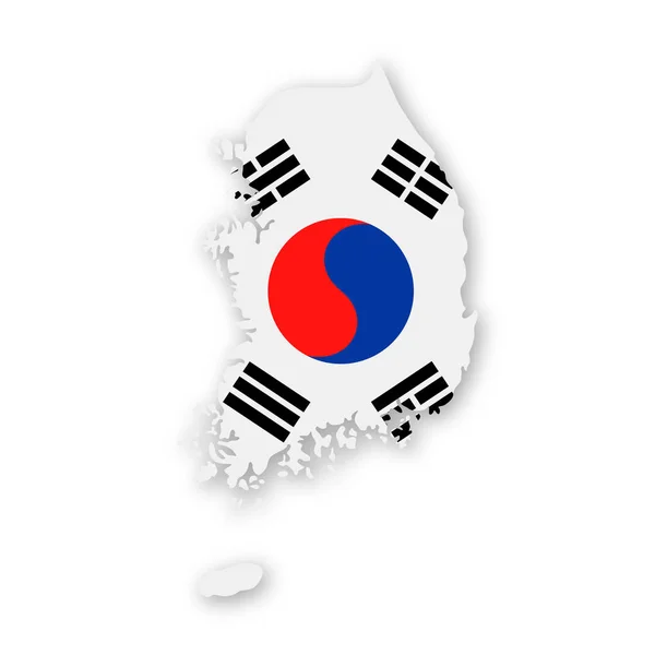 Sydkorea flagga land kontur vektor Icon — Stock vektor