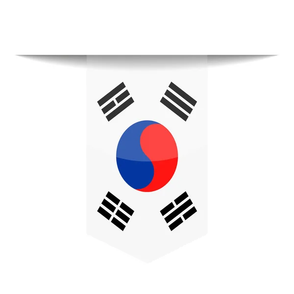 Südkorea Flaggenvektor Lesezeichen-Symbol — Stockvektor