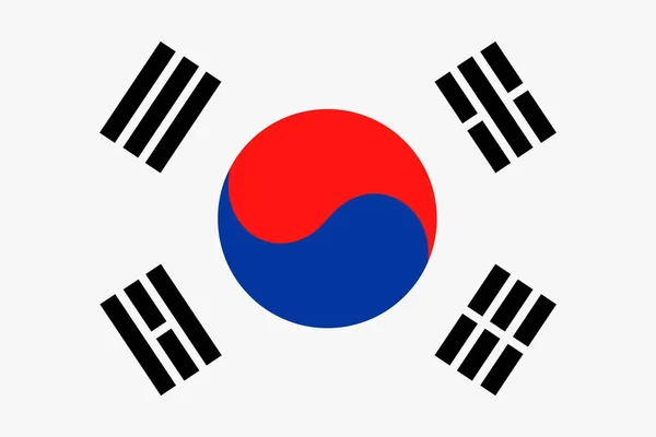 South Korea Flag Vector Flat Icon — Stock Vector