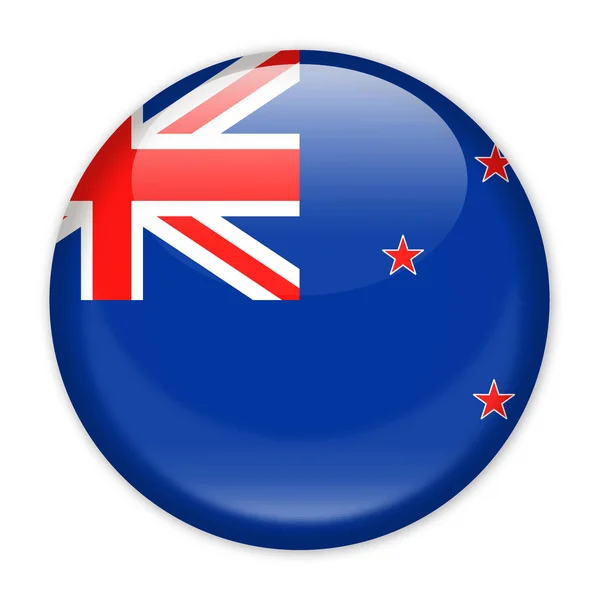 Nueva Zelanda bandera vector redondo icono — Vector de stock