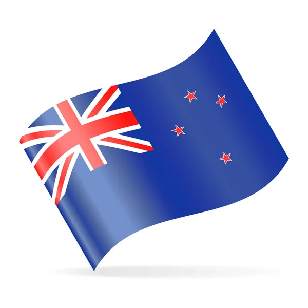 Nya Zeeland flagga vektor viftande ikonen — Stock vektor
